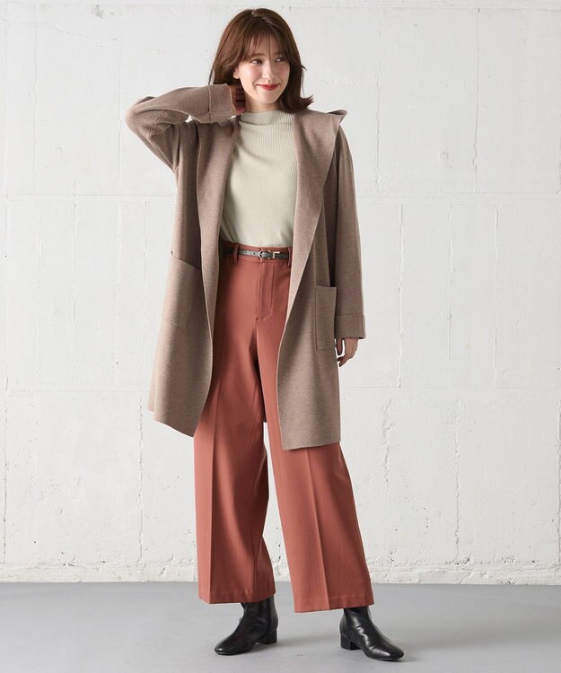 ANY 【洗濯機可】フーディーコーディガン モカ