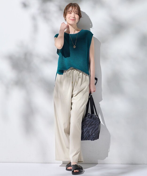 ANY L ギマノースリーブニット ピーコック