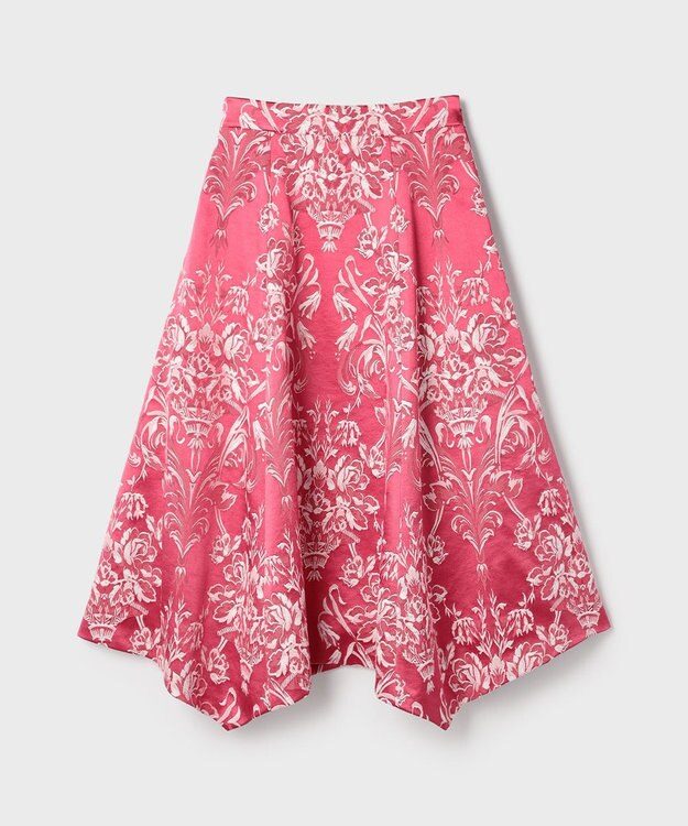 GRACE CONTINENTAL オーナメントジャガードハンカチヘムスカート ピンク