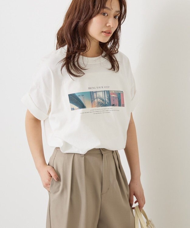 AMERICAN HOLIC ボックスフォトTシャツ Off White