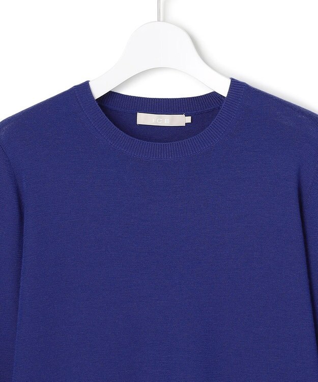 ICB 【洗える】 エクストラファインメリノ クルーネックプルオーバー ロイヤルブルー系