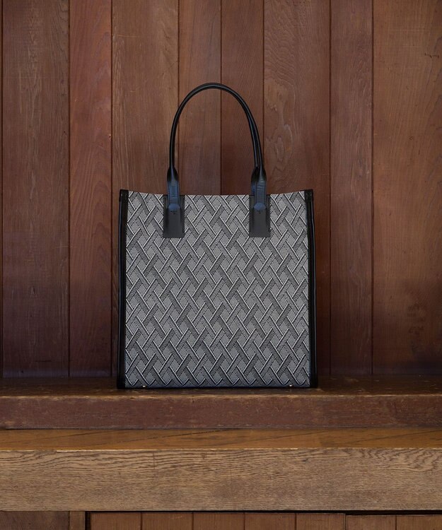 MIYABIYA  LAQUOH クロス柄ジャガードトートバッグ L ブラック