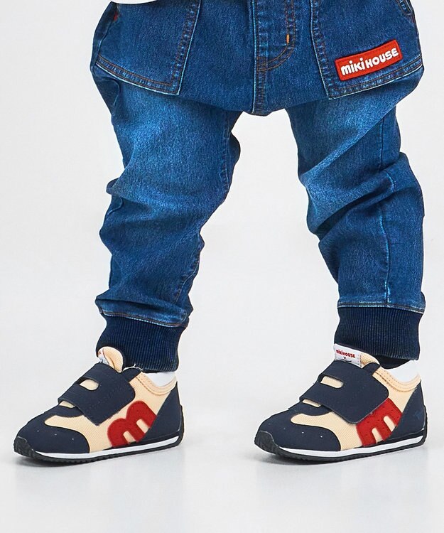 MIKI HOUSE HOT BISCUITS 【WEB限定】【13-15.5cm】ミズノコラボ セカンドベビーシューズ【WebLimited】 紺×白