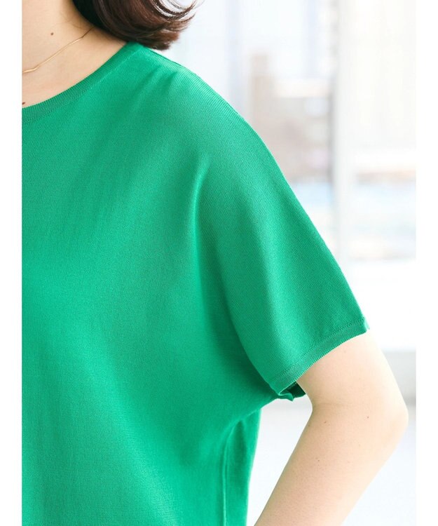 CRAFT STANDARD BOUTIQUE UVカット/接触冷感/洗える/ 半袖ニットプルオーバー Green