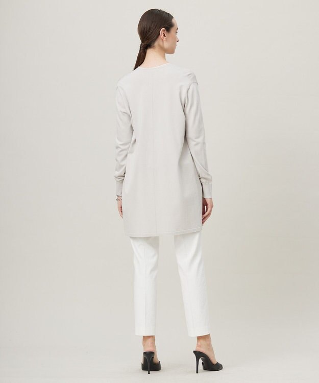 ICB 【洗える】シンセティックハイゲージ ロングカーディガン トープ系