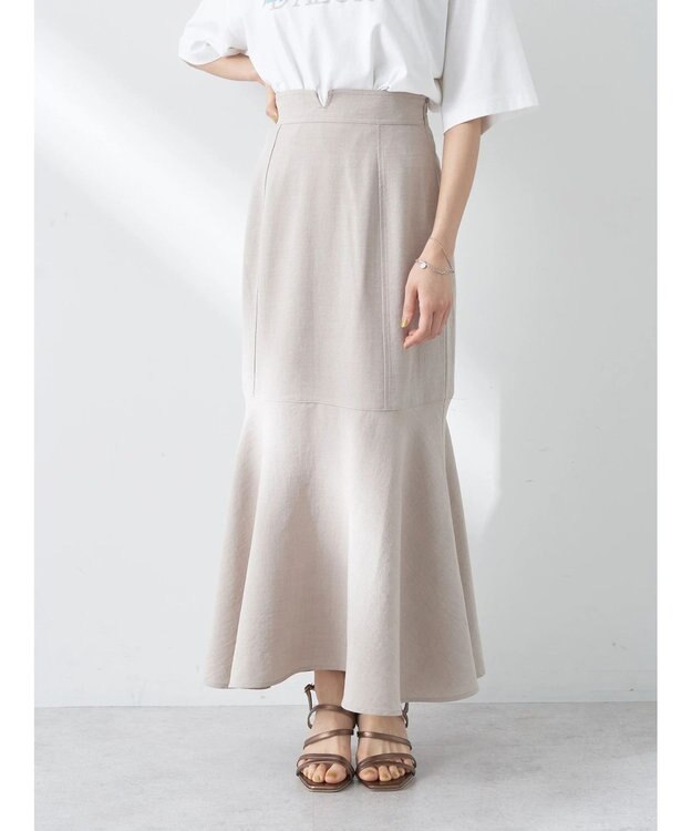 earth music&ecology リネンライクマーメイドスカート Beige