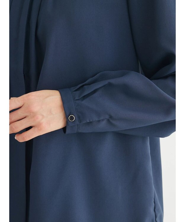 Green Parks ＢＰ　ケア楽　ポイント釦ブラウス Navy