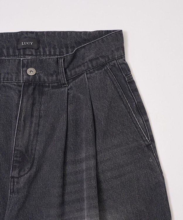 WEGO クロップドワイドデニムパンツ デニムブラック