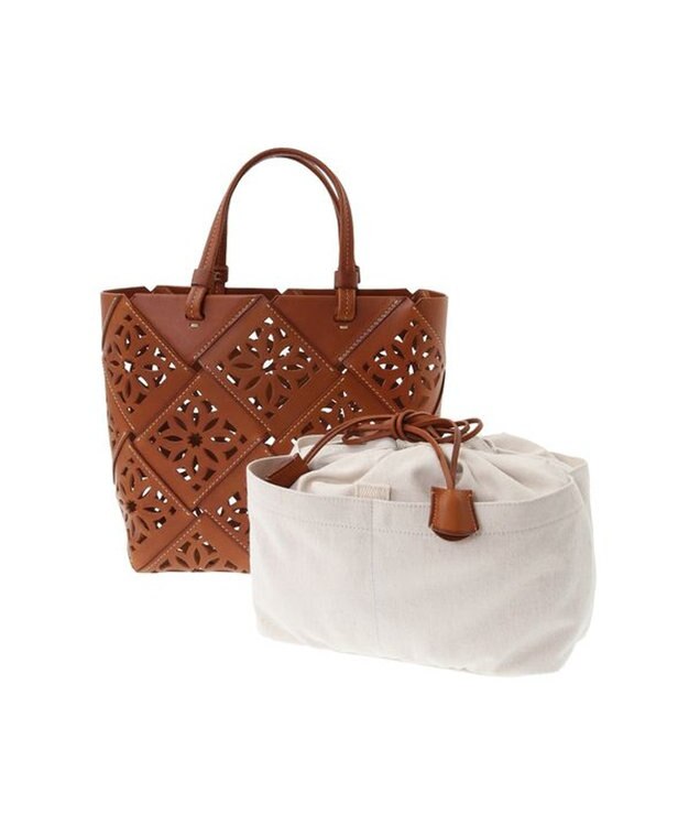 genten サスカットバスケット手提げバッグ＜M＞ チャ