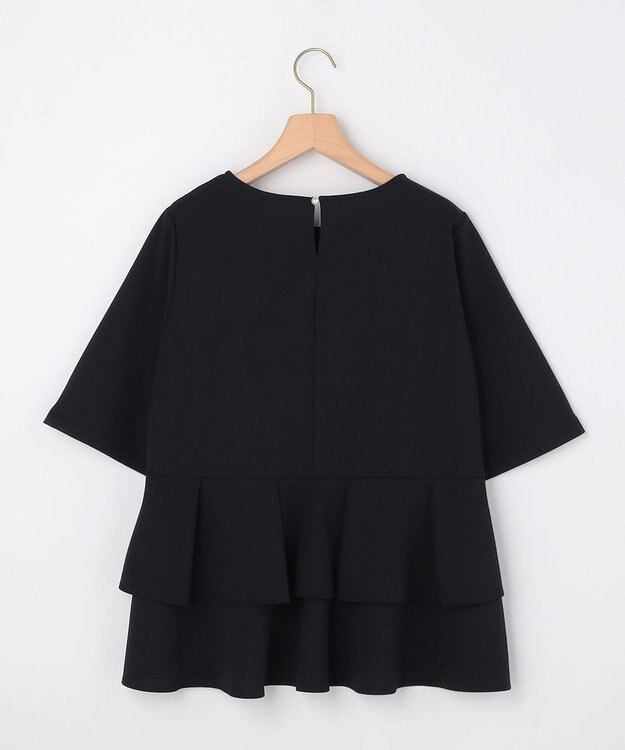 組曲 L 【先行予約・WEB限定】ジョーゼットジャージー ティアード ブラウス ブラック系