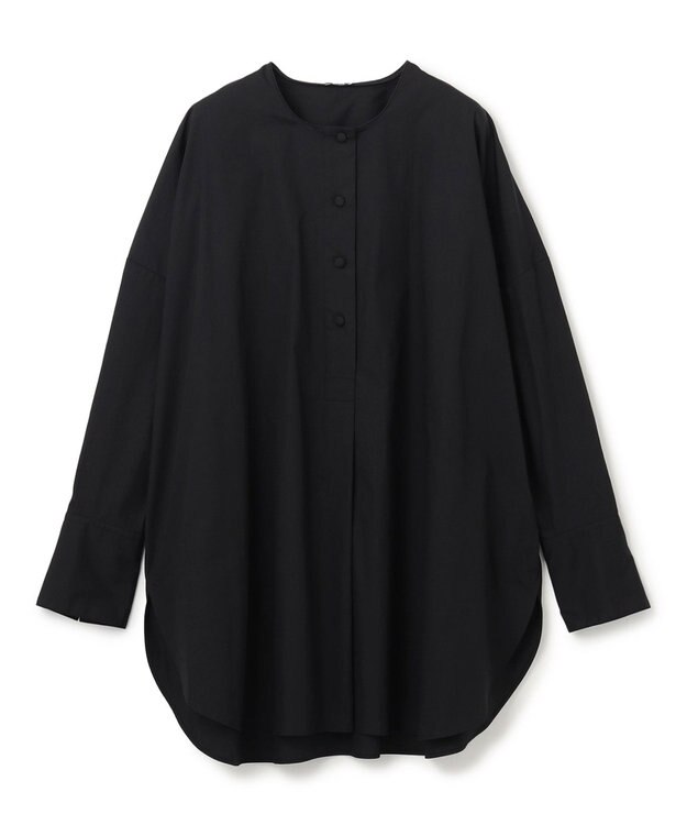 JOSEPH ポプリン　ノーカラープルオーバーブラウス Black