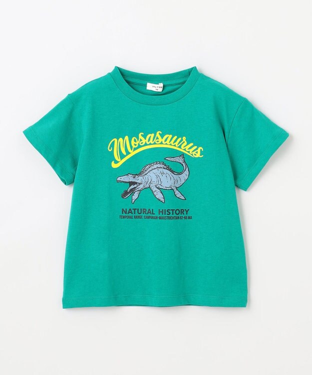ANY KIDS 恐竜プリント 半袖 Tシャツ グリーン（モササウルス）