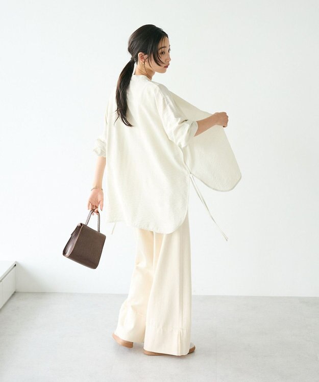 CRAFT STANDARD BOUTIQUE レーヨントロミサイドリボンチュニック Ivory