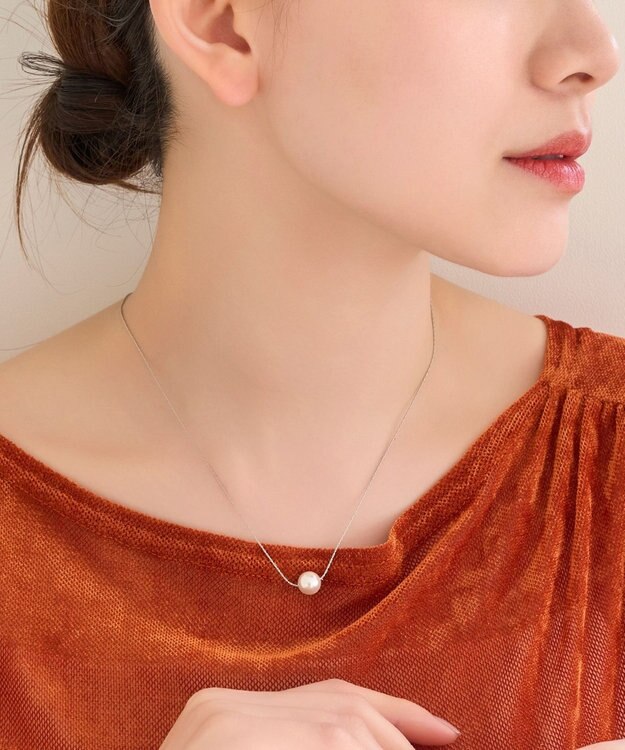 Phoebe 【金属アレルギー対応】ワントップパールネックレス　シルバー/サージカルステンレス シルバー