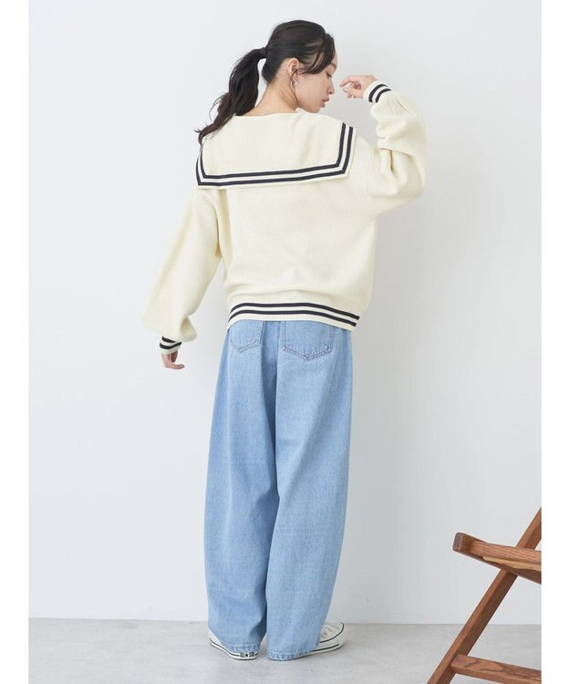 earth music&ecology セーラーニットカーディガン Ivory