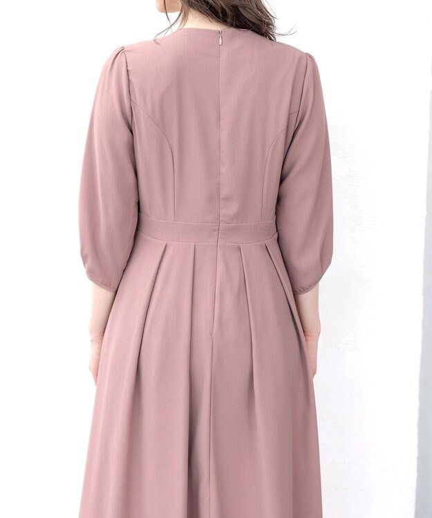 Tiaclasse L 【洗える】大人の洗練ドレープワンピース ピンク