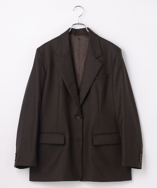 #Newans 【高山都さんコラボ】オーバーサイズテーラードジャケット ブラウンチェック