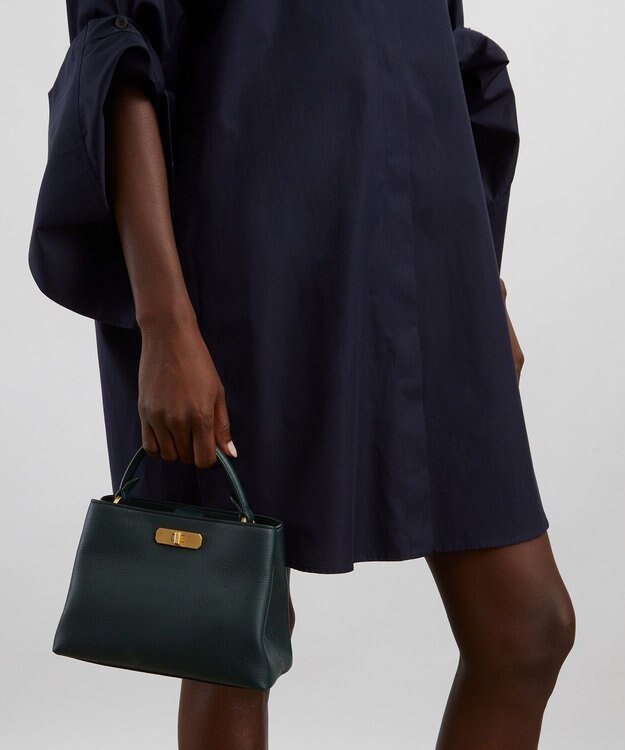 LIBERTY. アイフィス レザー ミニ トップハンドルバッグ ダークグリーン
