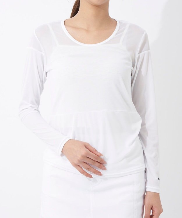 FILA GOLF／marie claire 【Marie claire sports】メッシュ切替アンダーシャツ ホワイト