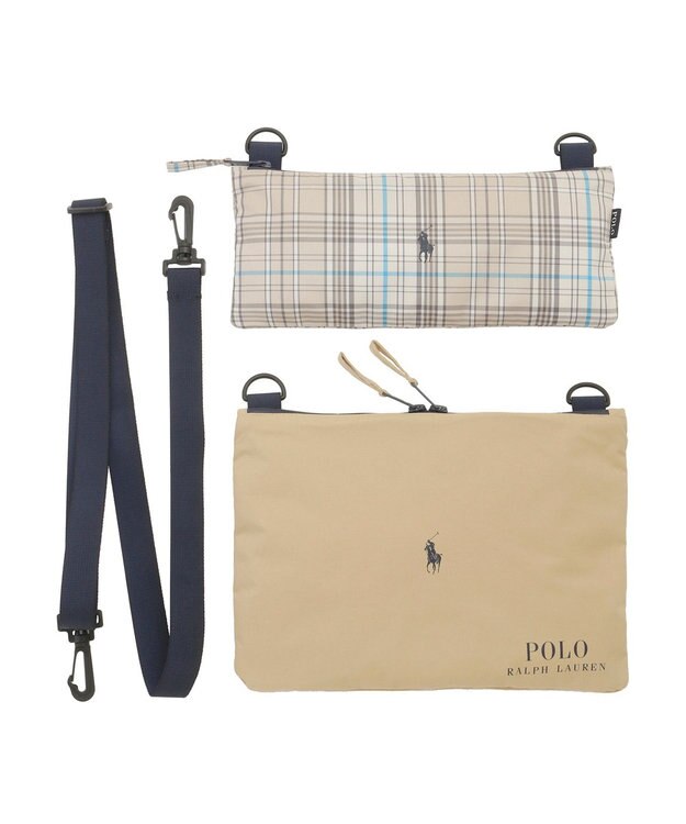 MOONBAT 【3WAY】POLO RALPH LAUREN カラーブロックマルチBAG 傘袋 チェック無地 キャメル