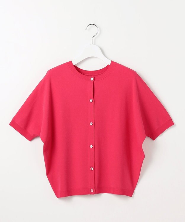 自由区 【前後着用可能】クレープストレッチドルマンスリーブ ニット ピンク