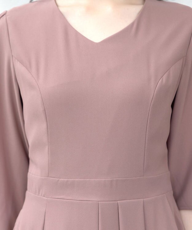 Tiaclasse L 【洗える】大人の洗練ドレープワンピース ピンク