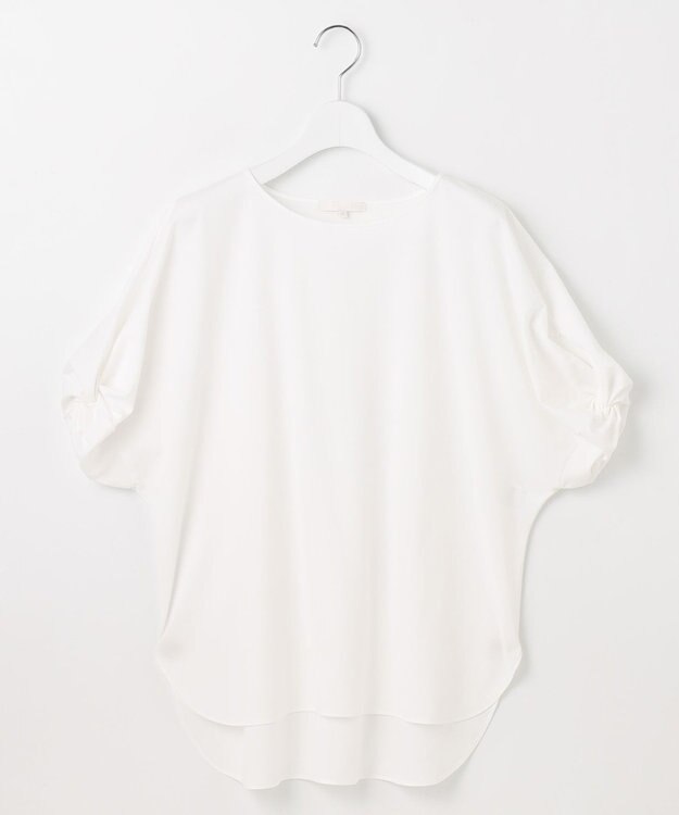 自由区 S 【接触冷感・UVカット・吸水速乾・抗菌防臭・洗える】ハイツイストポンチスリーブディティール カットソー オフ