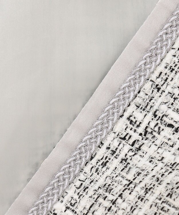 J.PRESS LADIES 【セットアップ対応】ファンシーツイード ノーカラー ジャケット ホワイト系