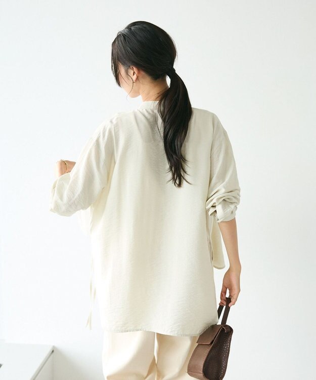 CRAFT STANDARD BOUTIQUE レーヨントロミサイドリボンチュニック Ivory