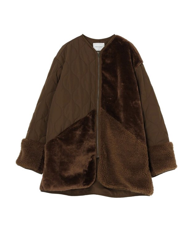 AMERICAN HOLIC キルポカボアＭｉｘキルティングコート Brown