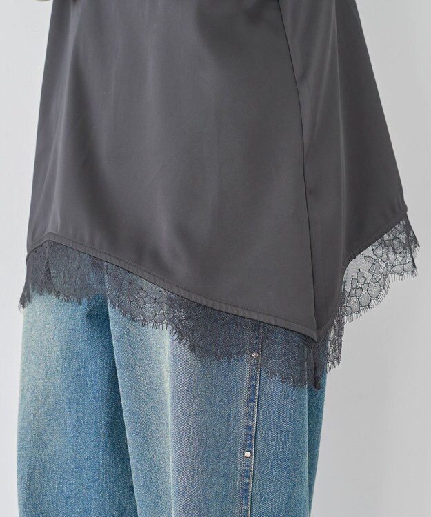 earth music&ecology 【予約】ランジェリーライクレースキャミ ブラック