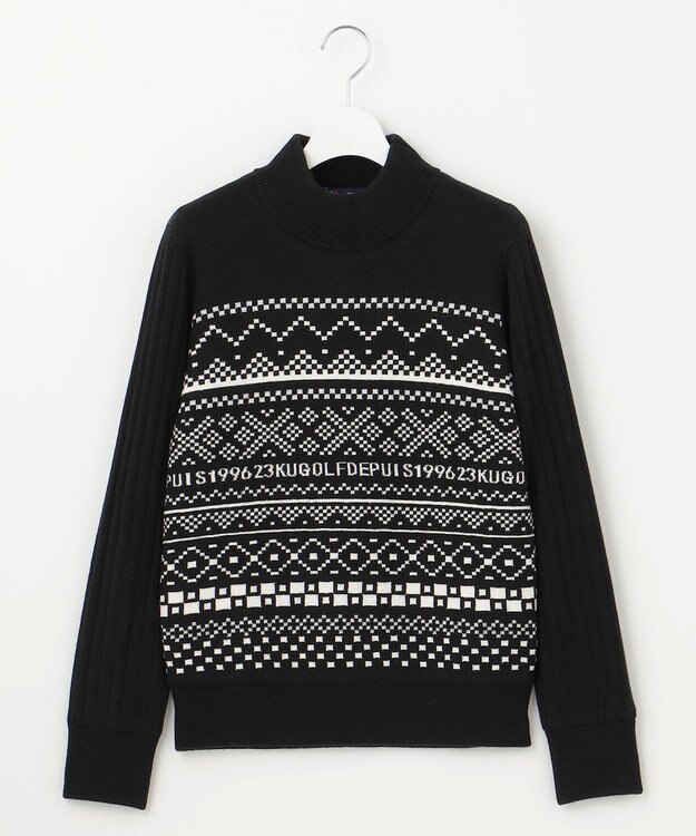 23区GOLF 【WOMEN】【ウォッシャブル】フェアアイル柄ニット ブラック系