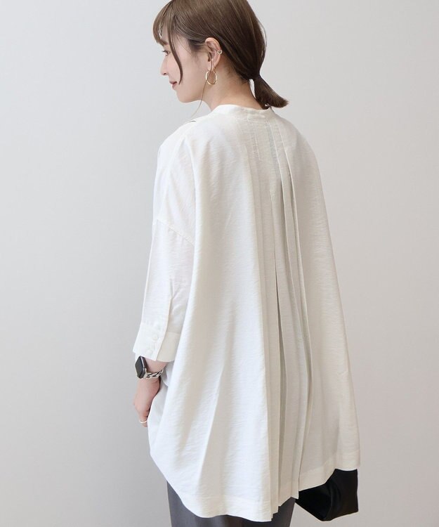 AMERICAN HOLIC 【WEB限定】接触冷感バンドカラーシャツチュニック Ivory