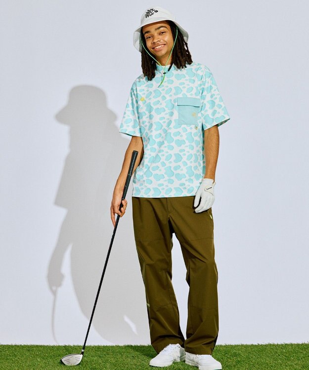 PW CIRCULUS 【UV遮蔽率99.5%  UVカット/速乾/ストレッチ】【MEN】アニマルドットポケットモックT ゴルフ イエロー系5