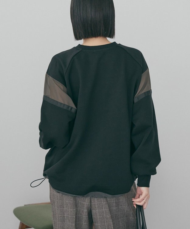 AMERICAN HOLIC 異素材ドロスト配色プルオーバー Black