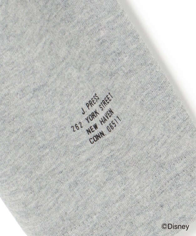 J.PRESS MEN 【DISNEY COLLECTION】【UNISEX】ワンポイントロングスリーブ Tシャツ / ミッキーマウス ライトグレー系