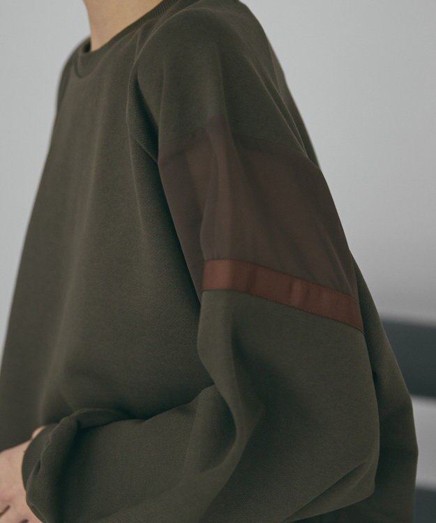 AMERICAN HOLIC 異素材ドロスト配色プルオーバー Khaki