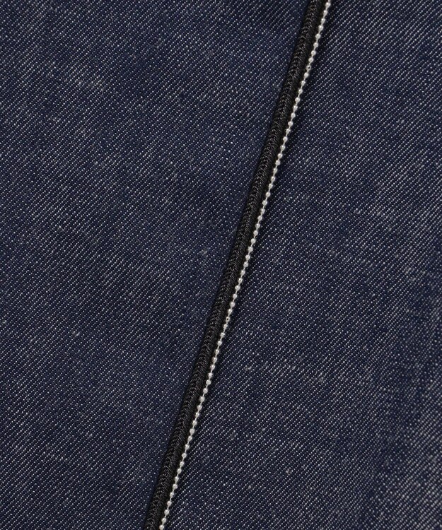 ICB 【洗える】 コットンリアクティブデニム ワイドストレートパンツ インディゴ系