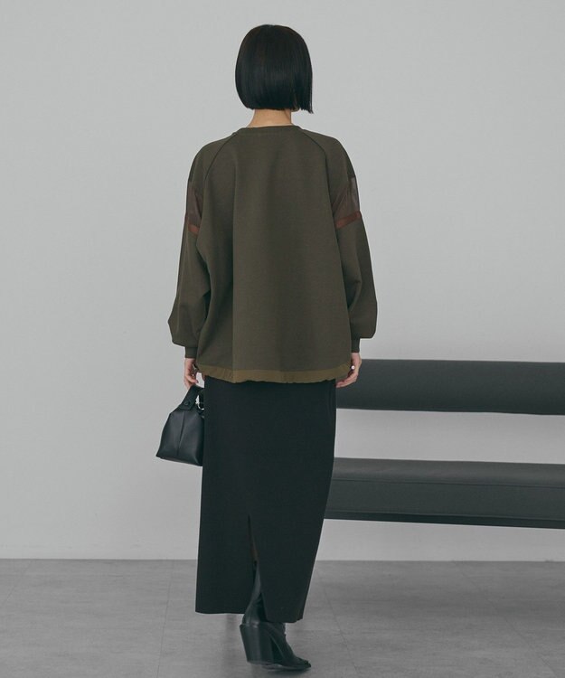 AMERICAN HOLIC 異素材ドロスト配色プルオーバー Khaki