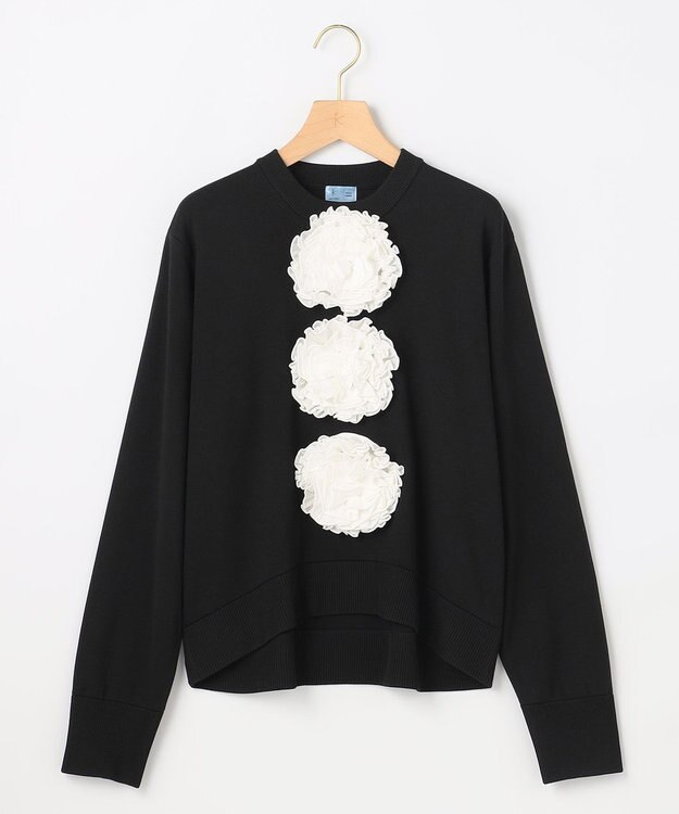 組曲 S 【組曲×setsuko sagittaire】ボンボンフラワー ニット ブラック系