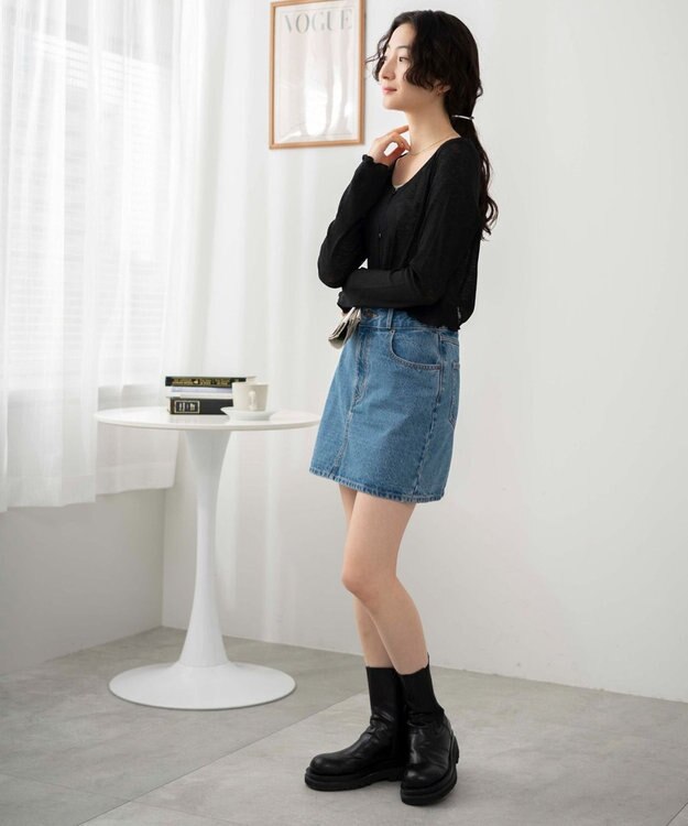 WEGO 【紫外線対策】シアーカーディガン ブラック