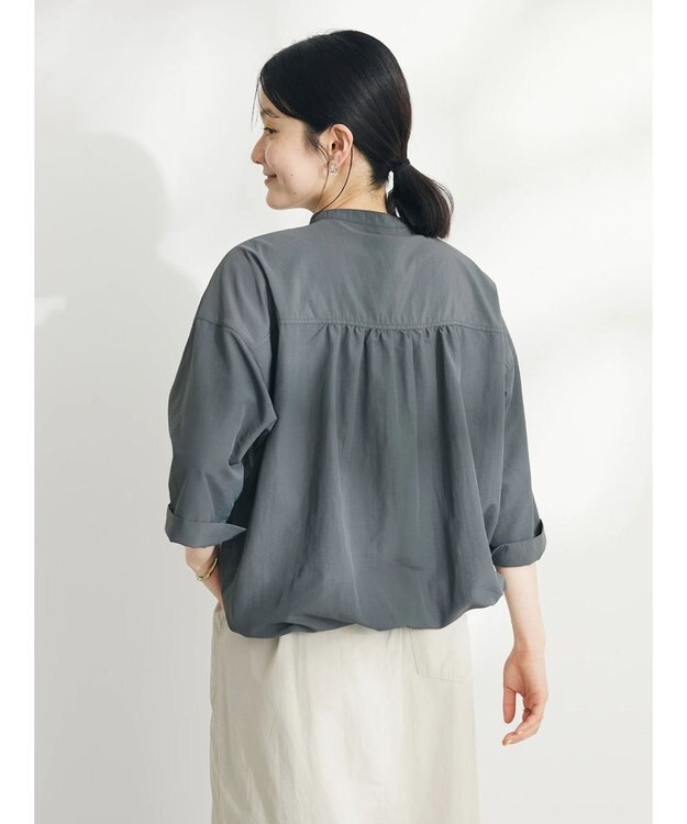 CRAFT STANDARD BOUTIQUE ＢＩＧポケットナイロンブラウス Charcoal Gray