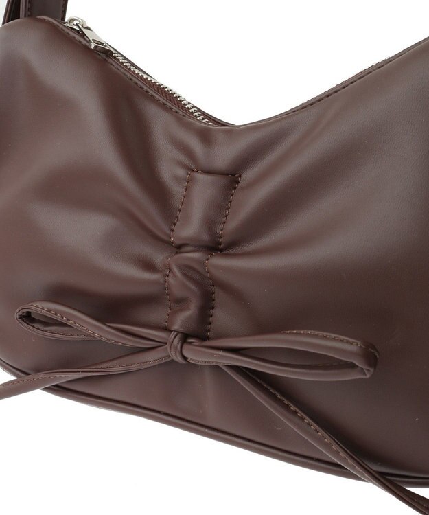 earth music&ecology リボンドロストハンドバッグ Brown