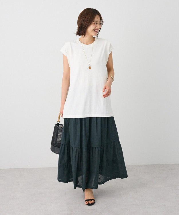 CRAFT STANDARD BOUTIQUE レイヤード風ピグメントカットチュニック White