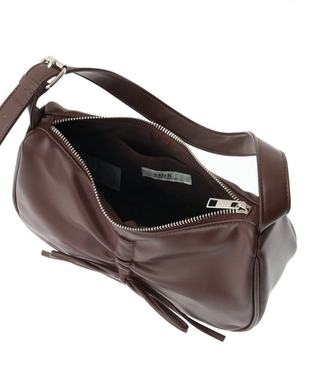 earth music&ecology リボンドロストハンドバッグ Brown
