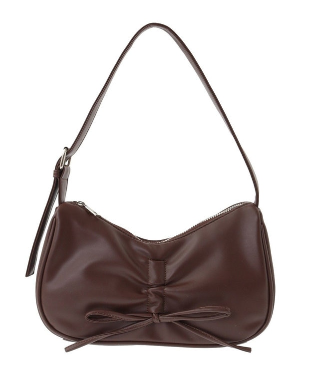 earth music&ecology リボンドロストハンドバッグ Brown