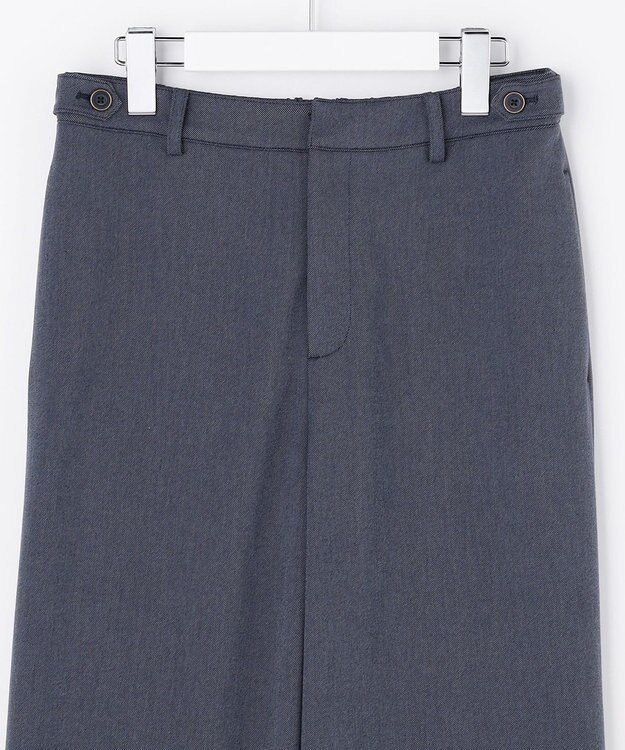 J.PRESS LADIES S 2way thermo サキソニー ストレート パンツ ネイビーシャンブレー系