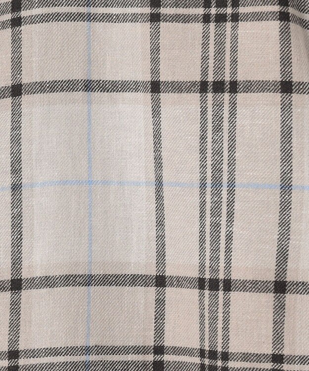 ICB 【洗える】コットンカポックチェック シャツ アイボリー系チェック柄
