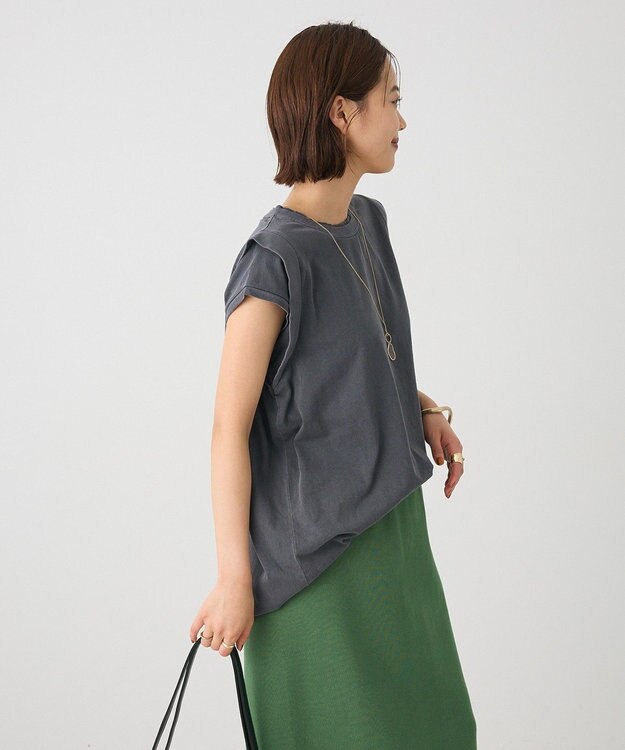 CRAFT STANDARD BOUTIQUE レイヤード風ピグメントカットチュニック Charcoal Gray