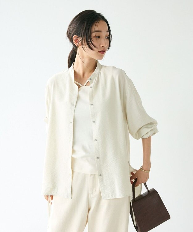 CRAFT STANDARD BOUTIQUE レーヨントロミサイドリボンチュニック Ivory